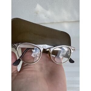 Vintage 1950's Women's Art Craft Cat Eye Eyeglasses Glasses 4-5 1/4 USA Aluminum